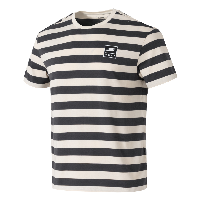 斯凱奇短袖男女情侶25新款條紋休閑運(yùn)動(dòng)寬松半袖短袖T恤P225U122-0019