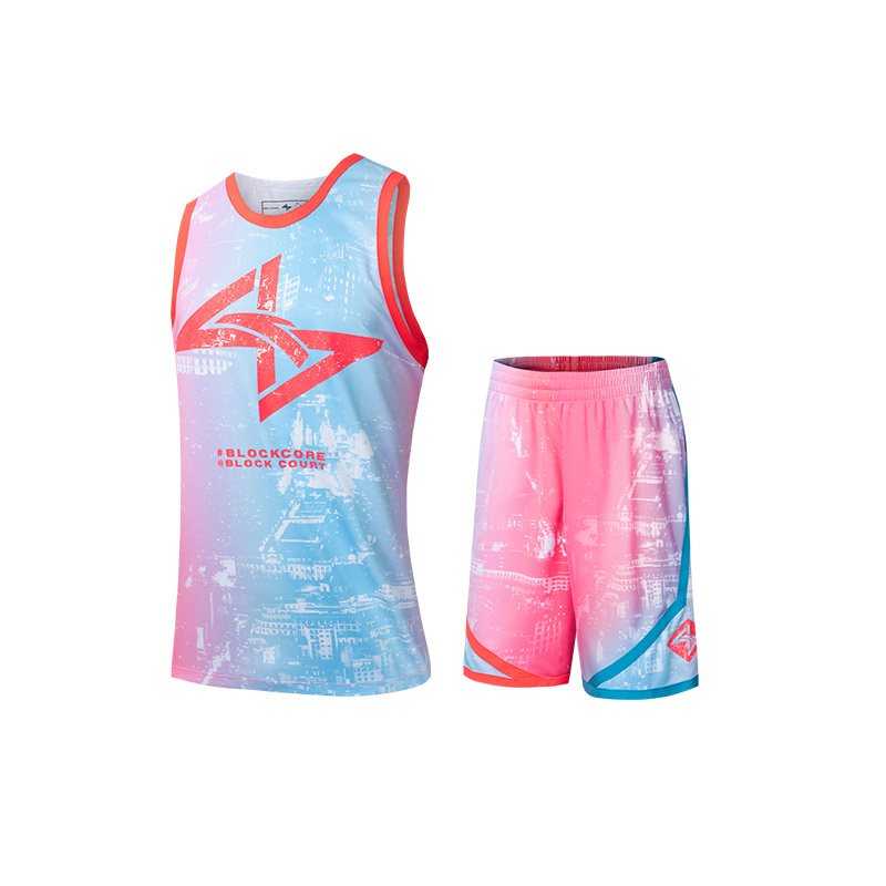 安踏SHOCK4丨籃球服比賽套裝男士夏季無袖背心運動短褲