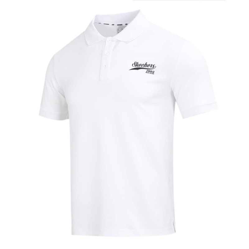 斯凱奇短袖男士新款黑色透氣運(yùn)動(dòng)休閑翻領(lǐng)商務(wù)POLO衫T恤L223M110-0019