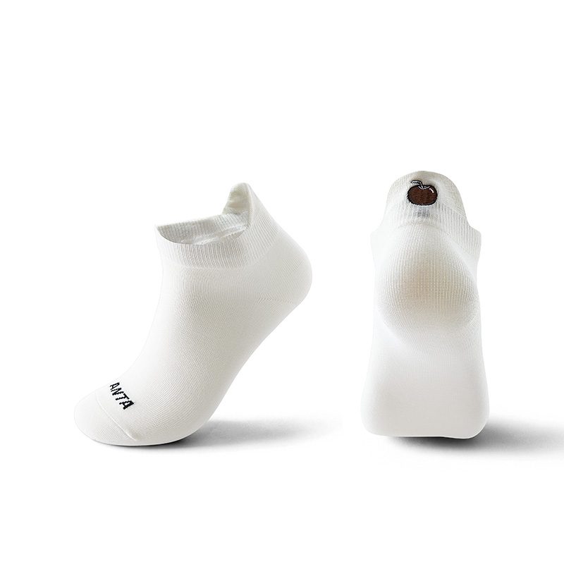 安踏運(yùn)動(dòng)襪跑步健身訓(xùn)練防臭吸濕排汗舒適精梳棉卡通圖案平板短襪192528312-2