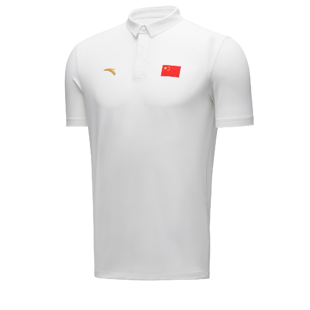 ANTA安踏25款中國國旗POLO衫中國國家隊翻領(lǐng)運動T恤CHINA速干冰膚462520103-1