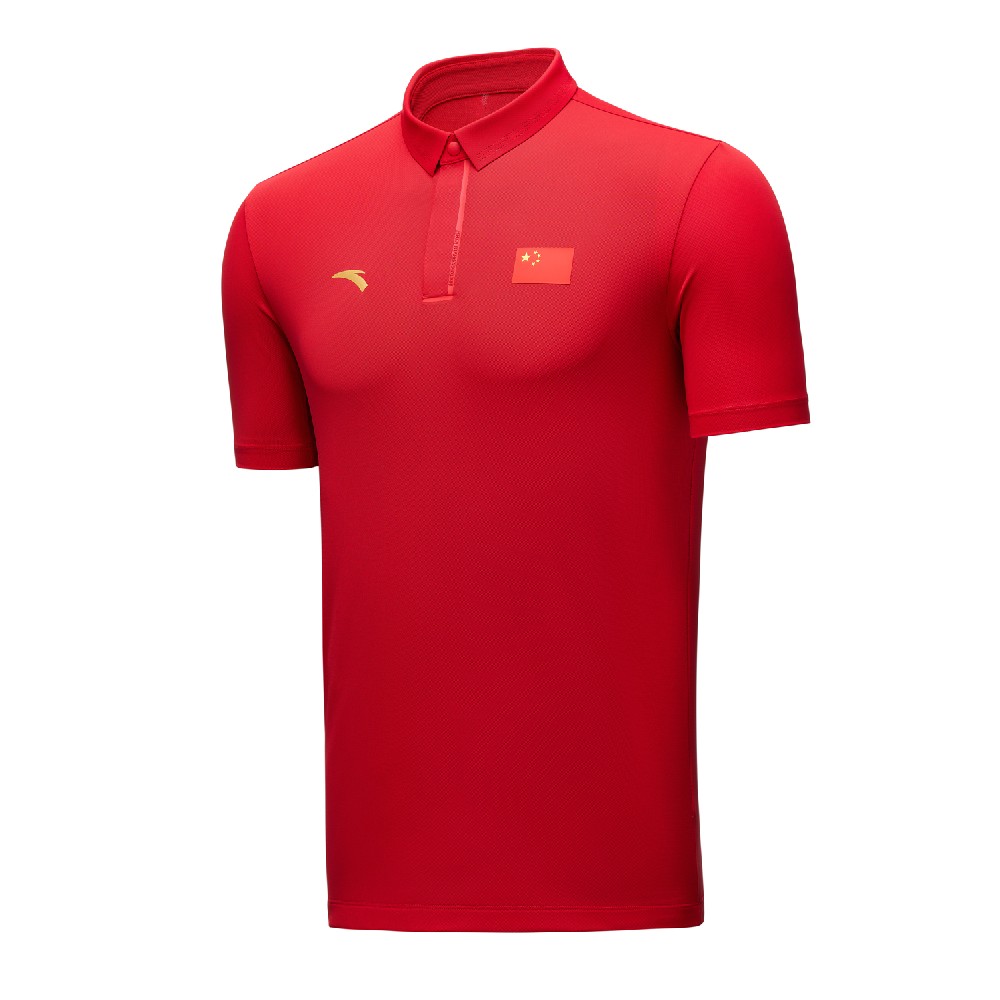 ANTA安踏25款中國(guó)國(guó)旗POLO衫中國(guó)國(guó)家隊(duì)翻領(lǐng)運(yùn)動(dòng)T恤CHINA速干冰膚462520103-2