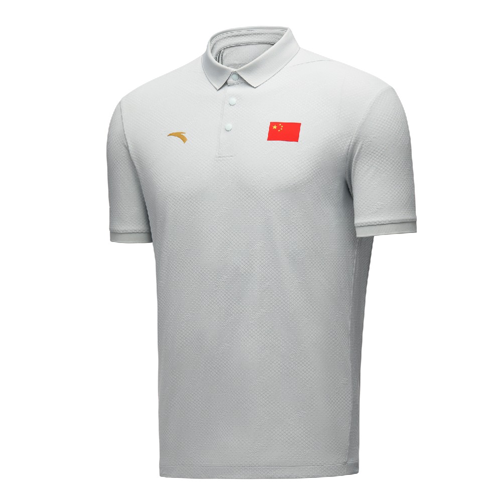ANTA安踏25款中國國旗POLO衫中國國家隊翻領(lǐng)運動T恤速干冰膚CHINA452520105-1