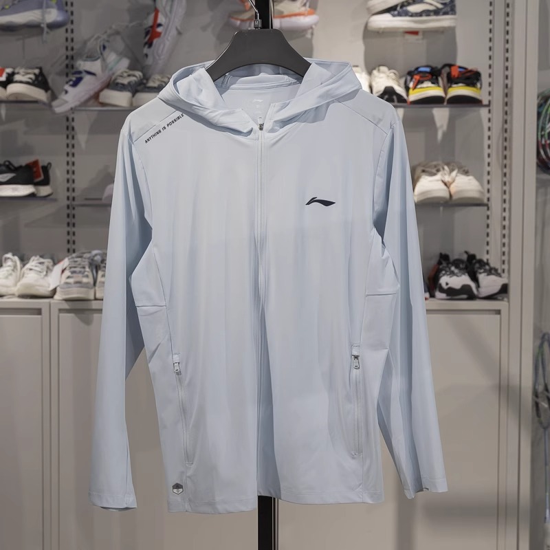 李寧 連帽外套男款秋2025新款 休閑 防曬運動風衣薄款 AFDVD21-1